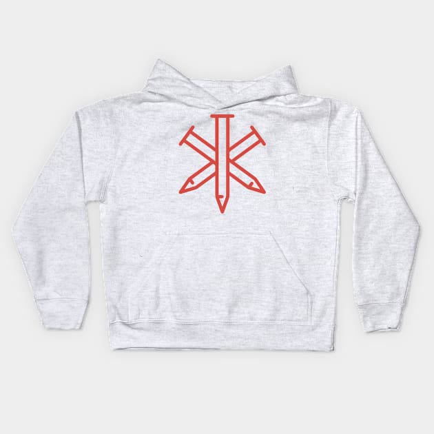 Three Nails of the Crucifixion Kids Hoodie by greenoriginals